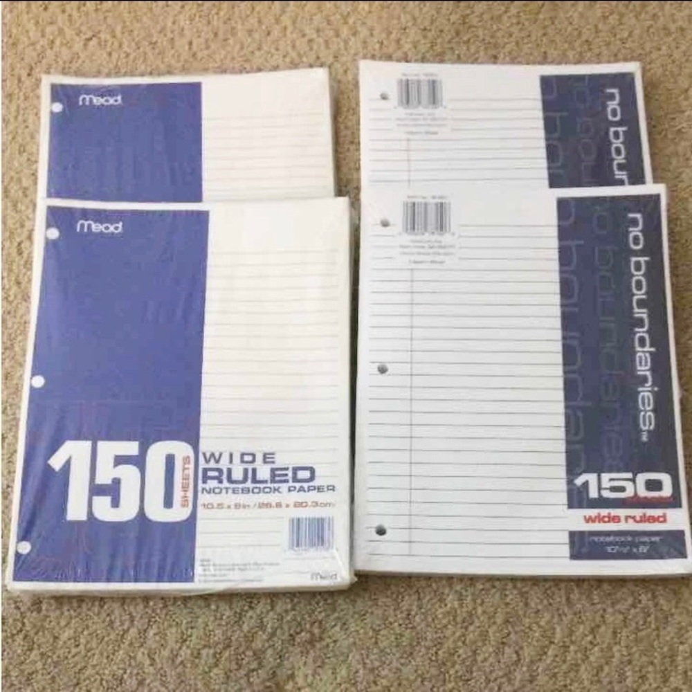 150 Sheets Notebook Paper: Set of 4